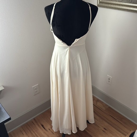 Lulus ivory Sz XS halter evening gown maxi dress Tour de Force - Picture 4 of 11